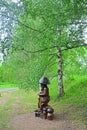 Mushroom god in Dendrology garden in Pereslavl-Zalessky city