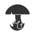 Mushroom in grass glyph icon Royalty Free Stock Photo