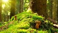 Mushroom in green moss. Royalty Free Stock Photo