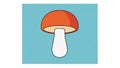 Mushroom has a red orange cap with a smooth gradient and a simple Royalty Free Stock Photo