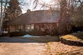 Charlevoix, MI /USA - March 3rd 2018: Mushroom house during golden hour in Charlevoix Michigan