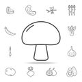 mushroom icon. Set of fruits and vegetables icon. Premium quality graphic design. Signs, outline symbols collection, simple thin l Royalty Free Stock Photo