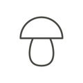 Mushroom icon vector. Outline vegetarian, line mushroom symbol.