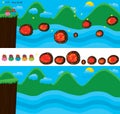 Mushroom jump game landscape template