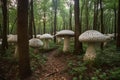 Mushroom Kingdom. Giant magic mushrooms in enchanted forest Royalty Free Stock Photo