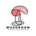 Mushroom Logo Design, Illustration of Cooking Ingredients, Vector Brand of Various Food Products Royalty Free Stock Photo