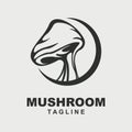 Mushroom Logo, Retro Minimalist Design, Food Vector, Mushroom Plant, Icon Illustration Symbol vector