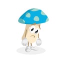 Mushroom mascot and background sad pose Royalty Free Stock Photo