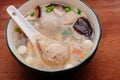 Mushroom meatball soup is a home-cooked dish in China