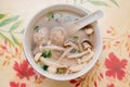 Mushroom meatball soup is a home-cooked dish in China