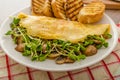 Mushroom and Microgreen Omelet Royalty Free Stock Photo