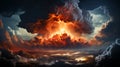 Mushroom of a nuclear explosion of a large powerful atomic bomb