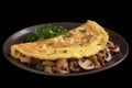 Mushroom omelette breakfast. Generate AI