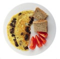 Mushroom omlette from above Royalty Free Stock Photo