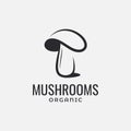 Mushroom organic food logo on white background