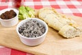 Mushroom pate with French baguette