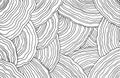 Mushroom pattern. Forest floral texture. Wavy doodle line art. Adult coloring page. Abstract pattern with ornaments. Vector