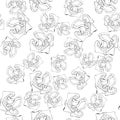 Outline hand draw mushroom pattern seamless