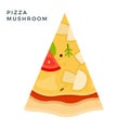 Mushroom Pizza flat icon vector isolated