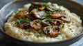 mushroom risotto, indulge in a rich, creamy risotto with flavorful mushrooms and aromatic herbs, a delicious dish