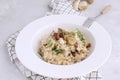 Mushroom risotto Traditional italian porcino