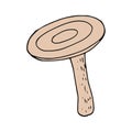 mushroom russula hand drawn in doodle style. icon, card, poster, vector, monochrome. nature, food.