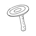 Mushroom russula sketch hand drawn doodle. icon, card, poster, vector, monochrome. nature, food