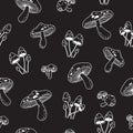 Mushroom Seamless Pattern vector doodle wallpaper background isolated Royalty Free Stock Photo