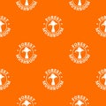 Mushroom season pattern vector orange Royalty Free Stock Photo