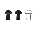 Mushroom shape icon. Champignon silhouette. Simple flat shape toadstool symbol and logo sign. Vector illustration image. Royalty Free Stock Photo