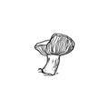 Mushroom sign. Cartoon hand drawn illustration Mushroom icon