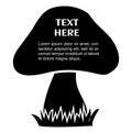 Mushroom sign icon. Mushroom in the grass - place for your text. Vector illustration