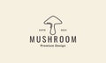 Mushroom single lines logo vector symbol icon design illustration