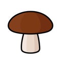 mushroom, single oblect, vector illustration, autumn season symbol, thick black line