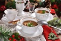 Mushroom soup with barley groats for Christmas Eve supper