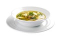 Mushroom soup with dumplings. A traditional Lithuanian dish. Royalty Free Stock Photo