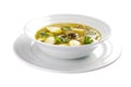 Mushroom soup with dumplings. A traditional Lithuanian dish. Royalty Free Stock Photo