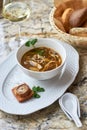 Mushroom soup with egg noodles Royalty Free Stock Photo