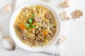 Mushroom soup with millet Royalty Free Stock Photo