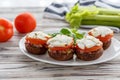 Mushroom stuffed with bacon and cream cheese Royalty Free Stock Photo