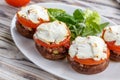 Mushroom stuffed with bacon and cream cheese Royalty Free Stock Photo