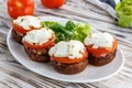 Mushroom stuffed with bacon and cream cheese Royalty Free Stock Photo