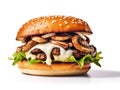 Mushroom Swiss Burger Royalty Free Stock Photo