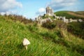 Mushroom on the top of hill scene. Royalty Free Stock Photo