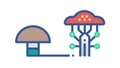 Mushroom Tree Organic Network Vector, vector design Generative AI Royalty Free Stock Photo
