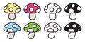 Mushroom vector icon logo cartoon illustration doodle graphic