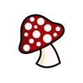 Mushroom vector illustration. Amanita Muscaria (fly agaric) sign. Good for nature graphic elements