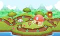 Mushroom Village Game Level Map