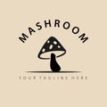 Mushroom vintage logo, icon and symbol, illustration design