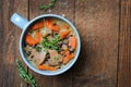 Mushroom Wild Rice Vegetable Soup, Delicious Dinner Royalty Free Stock Photo